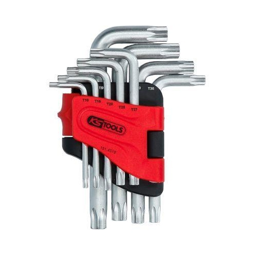 Torx-Winkelstiftschl&uuml;ssel-Satz mit Bohrung, kurz, 9-tlgTB10-TB50 KS TOOLS