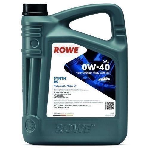 Motoröl ROWE Hightec Synt RS 0W-40 API SN MB229.5 PSA B71 2296 VW502/505 9 Liter