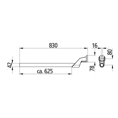 Tragrohr mit Flansch 42 x 830 mm, gekr&ouml;pft Suer 275383324