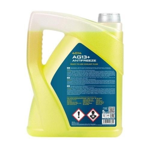 K&uuml;hlerfrostschutz MANNOL G13+ AG13+ K&uuml;hler -40&deg;C 5 Liter Gelb PKW MN4014-5