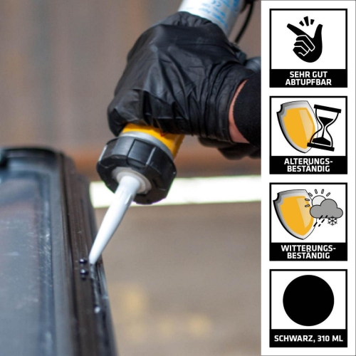 Sika Lastomer 514 schwarz 310ml Butyldichtstoff dauerelastisch abtupfbar 780435