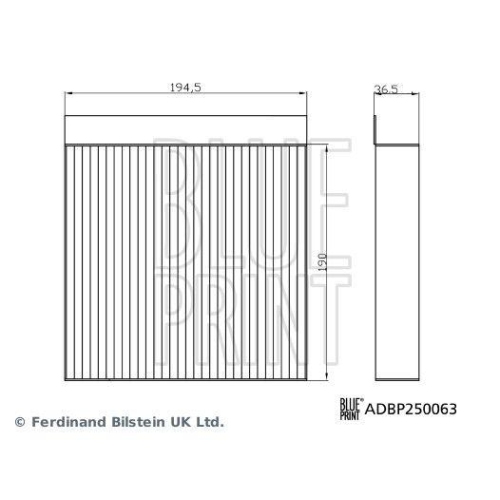 BLUE PRINT Filter, Innenraumluft ADBP250063