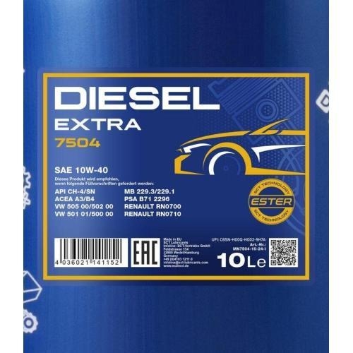 Motor&ouml;l Motoren&ouml;l Mannol Diesel Extra 10W-40 10 Liter Kanister MN7504-10