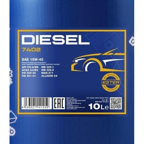 Motor&ouml;l Motoren&ouml;l Mannol Diesel 15W-40 10 Liter Kanister MN7402-10