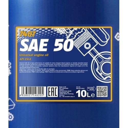 Motor&ouml;l Motoren&ouml;l Mannol SAE 50 10 Liter Kanister MN7407-10