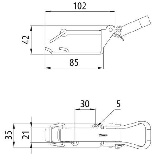 Spannverschluss nach VG 75073/Spatenhalter, 77,5 mm Suer 215131718
