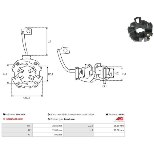AS-PL Halter, Kohleb&uuml;rsten AS SBH3004