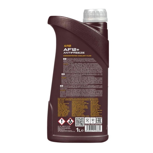 Mannol Antifreeze AF12+ Longlife Frostschutz Konzentrat 1 Liter Flasche MN4112-1