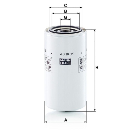 MANN-FILTER Filter, Arbeitshydraulik WD 10 020