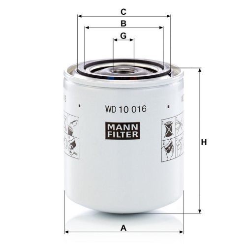 MANN-FILTER Filter, Arbeitshydraulik WD 10 016