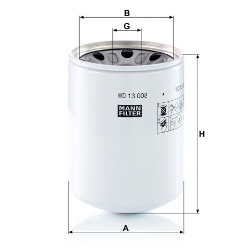 MANN-FILTER Filter, Arbeitshydraulik WD 13 008 x