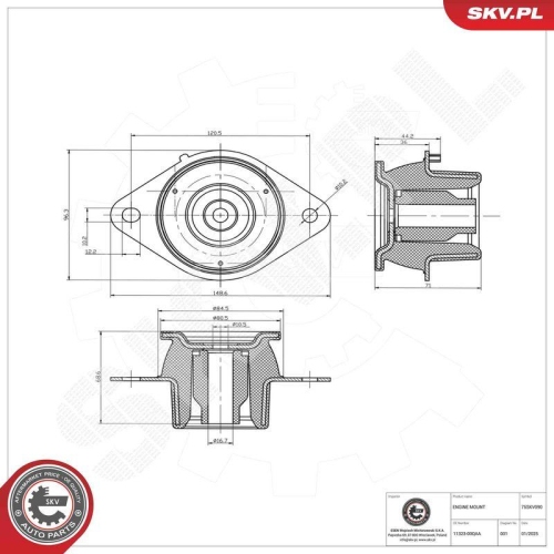 ESEN SKV Lagerung, Motor 75SKV090