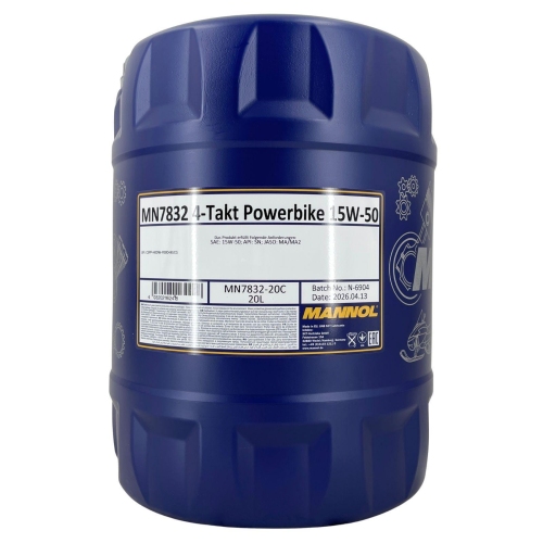 Motor&ouml;l Motoren&ouml;l Mannol 4-Takt Powerbike 15W-50 20 Liter Motorrad MN7832-20
