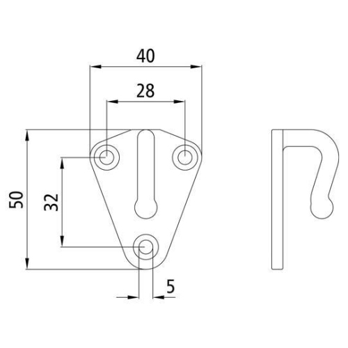 Dreiloch-Planenhaken klein, Stahl feuerverzinkt Suer 320131125