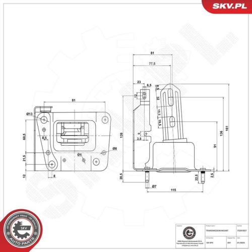 ESEN SKV Lagerung, Automatikgetriebe 75SKV837
