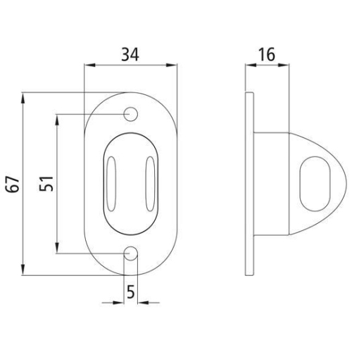 Drehverschluss f&uuml;r Oval&ouml;se 42 x 22 mm, Kunststoff grau Suer 320131379