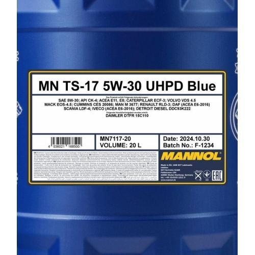 Motor&ouml;l Motoren&ouml;l Mannol TS-17 UHPD 5W-30 Blue 20 Liter Kanister MN7117-20