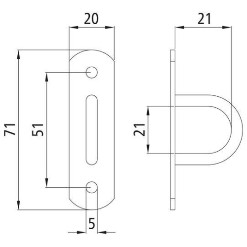 B&uuml;gelkrampe, lichte Weite 21 mm, starr, verzinkt Suer 320131444