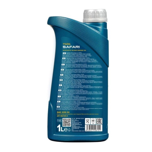 Motor&ouml;l Motoren&ouml;l Mannol Safari 20W-50 1 Liter Flasche MN7404-1