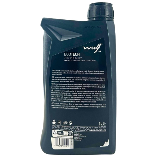 Getriebe&ouml;l Wolf EcoTech 75W Premium 1 Liter Flasche 1051903