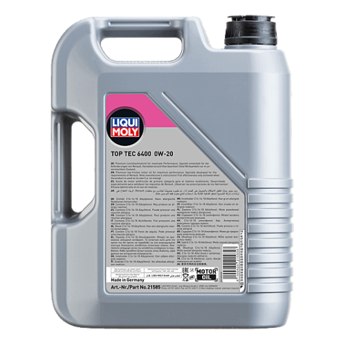 Motor&ouml;l LIQUI MOLY 21585 Top Tec 6400 0W-20 Engine Motor Oil Kanister 5 Liter