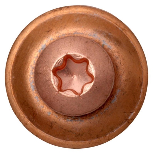 50 St&uuml;ck Spenglerschrauben TX Linsensenkkopf, Edelstahl A2 verkupfert 4.5 x 65