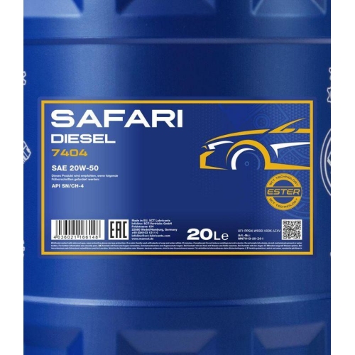 Motor&ouml;l Motoren&ouml;l Mannol Safari 20W-50 20 Liter Kanister MN7404-20