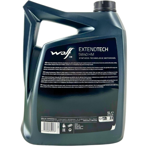 Motor&ouml;l Motoren&ouml;l Wolf ExtendTech 5W-40 HM 5 Liter Kanister 1051958