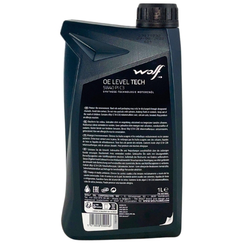 Motor&ouml;l Motoren&ouml;l Wolf OE LevelTech 5W-40 PI C3 1 Liter Flasche 1051993