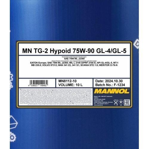 Getriebe&ouml;l Mannol TG-2 Hypoid 75W-90 GL-4/5 10 Liter Kanister MN8112-10