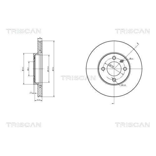 TRISCAN Bremsscheibe COATED 8120 10105C