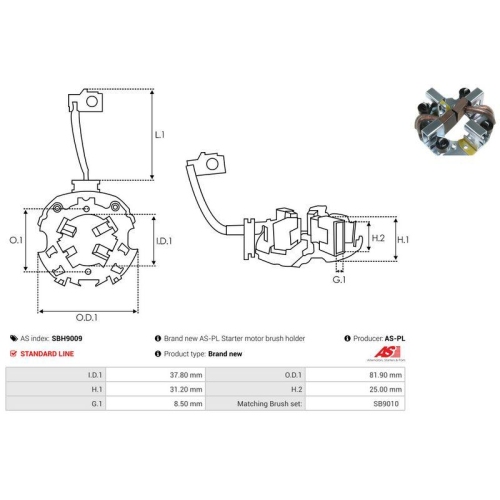 AS-PL Halter, Kohleb&uuml;rsten Brandneu AS-PL SBH9009