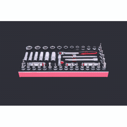 SCS 3/8 Zoll Steckschl&uuml;ssel-Satz, 46-tlg in 1/3 Systemeinlage KS TOOLS 713.4046
