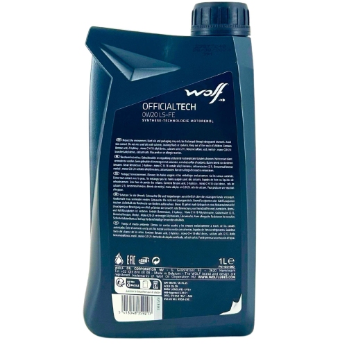Motor&ouml;l Motoren&ouml;l Wolf OfficialTech 0W-20 LS-FE 1 Liter Flasche 1051680
