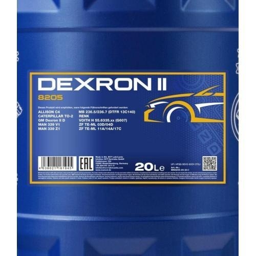 Automatikgetriebe&ouml;l Mannol Automatic ATF Dexron II 20 Liter Kanister MN8205-20
