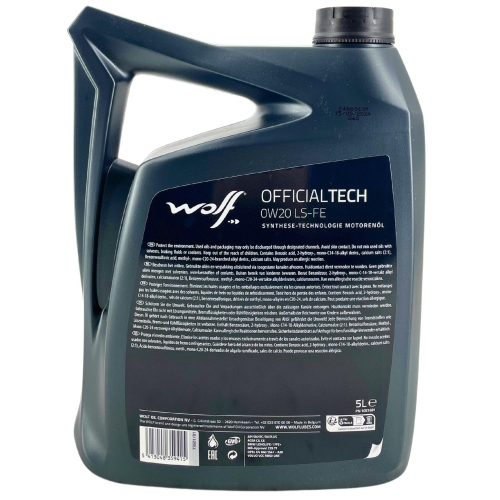 Motor&ouml;l Motoren&ouml;l Wolf OfficialTech 0W-20 LS-FE 5 Liter Kanister 1051681