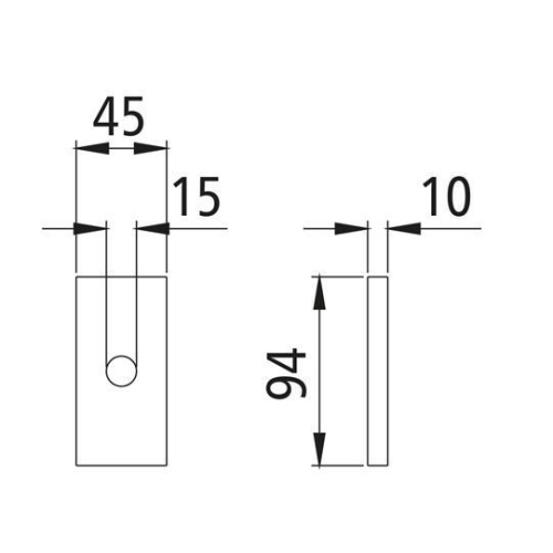 Verst&auml;rkungsblech, 45 x 94 x 10 mm, verzinkt Suer 380561243