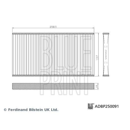 BLUE PRINT Filtersatz, Innenraumluft ADBP250091