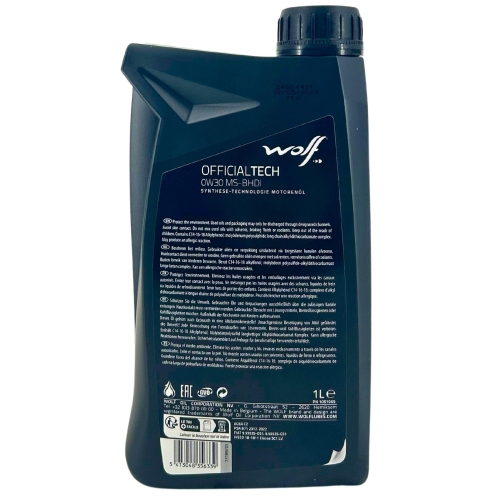 Motor&ouml;l Motoren&ouml;l Wolf OfficialTech 0W-30 MS-BHDI 1 Liter Flasche 1051969