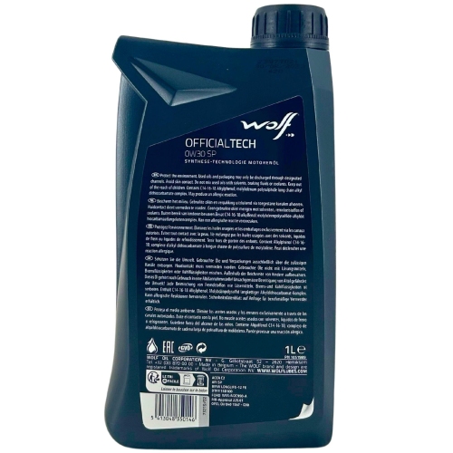 Motor&ouml;l Motoren&ouml;l Wolf OfficialTech 0W-30 SP 1 Liter Flasche 1051989