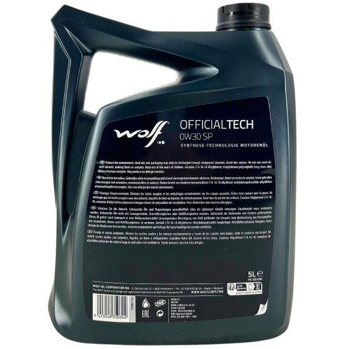 Motor&ouml;l Motoren&ouml;l Wolf OfficialTech 0W-30 SP 5 Liter Kanister 1051990