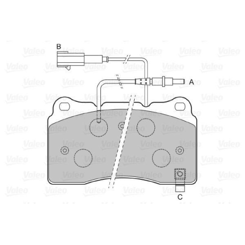 VALEO Bremsbelagsatz, Scheibenbremse 598468