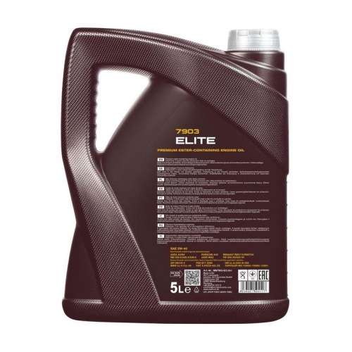 Motor&ouml;l Motoren&ouml;l Mannol Elite 5W-40 5 Liter Kanister MN7903-5