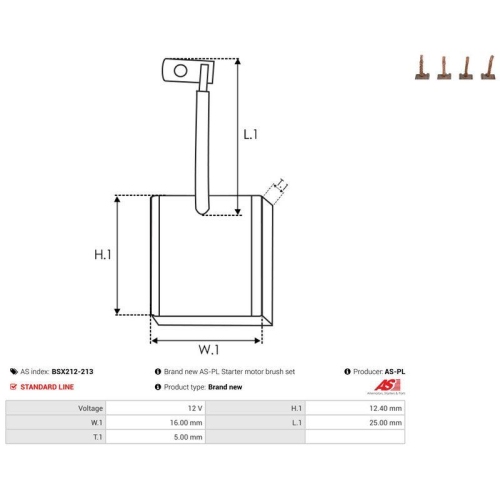 AS-PL Kohleb&uuml;rste, Starter AS BSX212-213