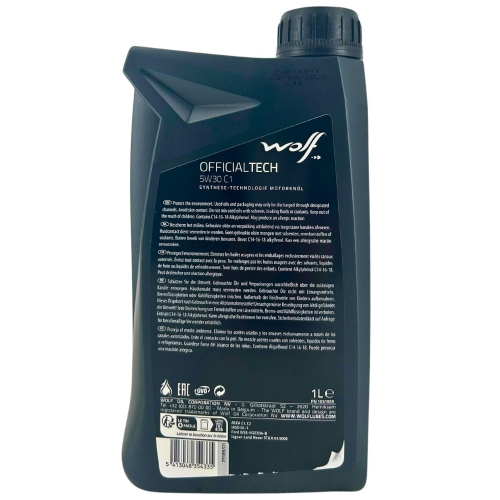 Motor&ouml;l Motoren&ouml;l Wolf OfficialTech 5W-30 C1 1 Liter Flasche 1051959