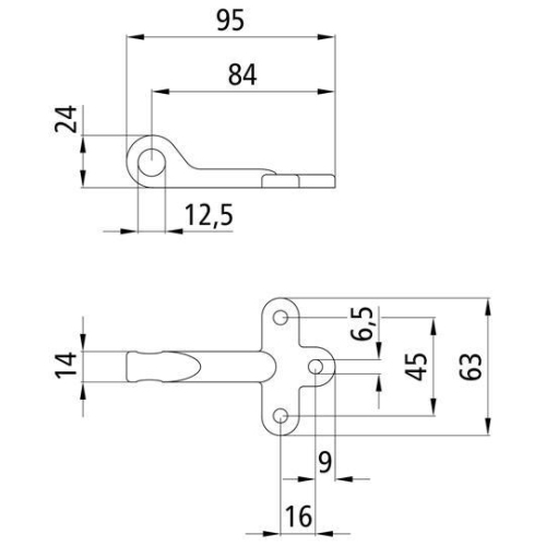 Gegenhalter 257 A/Größe 0, links = rechts, Stahl verzinkt Suer 385101621