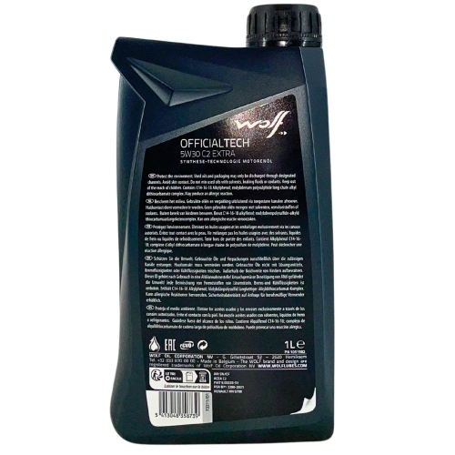 Motor&ouml;l Motoren&ouml;l Wolf OfficialTech 5W-30 C2 Extra 1 Liter Flasche 1051982