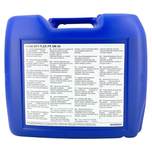 Motor&ouml;l Motoren&ouml;l Fuchs Titan GT1 Flex FR 5W-30 20 Liter Kanister 602095381