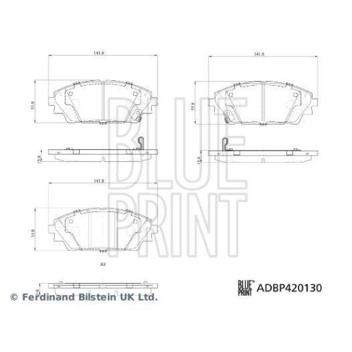 BLUE PRINT Bremsbelagsatz, Scheibenbremse ADBP420130