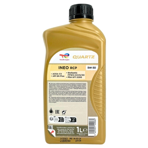 Motor&ouml;l Motoren&ouml;l Total Quartz Ineo RCP 5W-30 1 Liter Flasche 231130